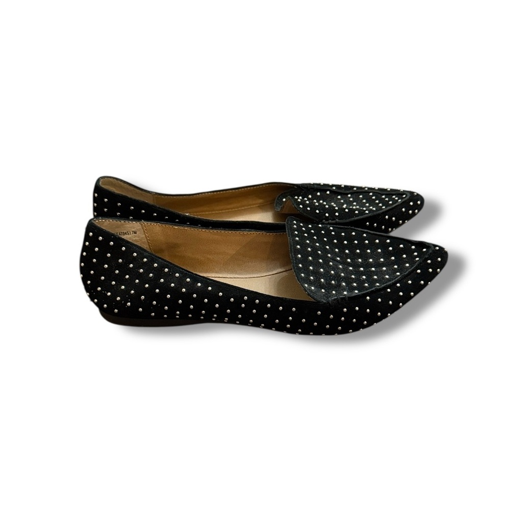Steve Madden Feather Flats Women’s Size‎ 7 Black Studded Dressy Office Shoes